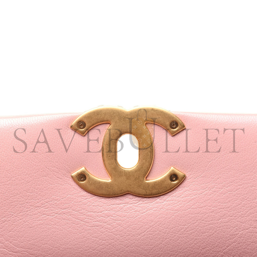 CHANEL QUILTED MEDIUM 19 FLAP LIGHT PINK (26*16*9cm) 